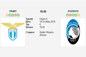 Прогноз на матч Лацио - Аталанта 19.10.2019